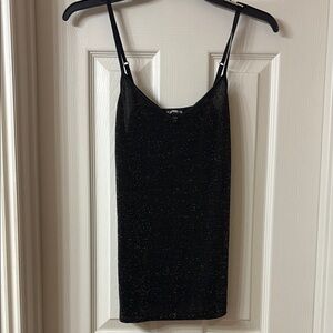 Express Black Glitter Tank Top